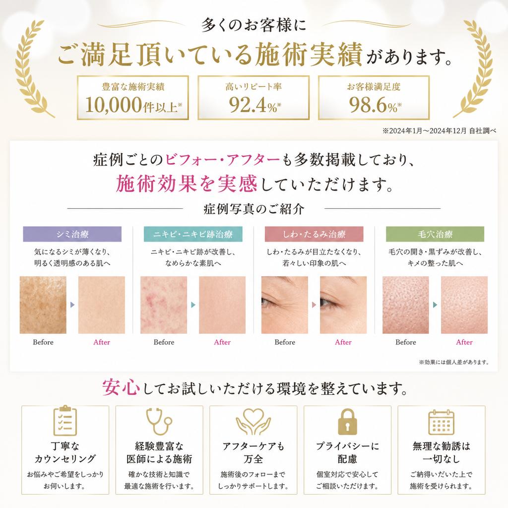 実績ある施術で安心の結果