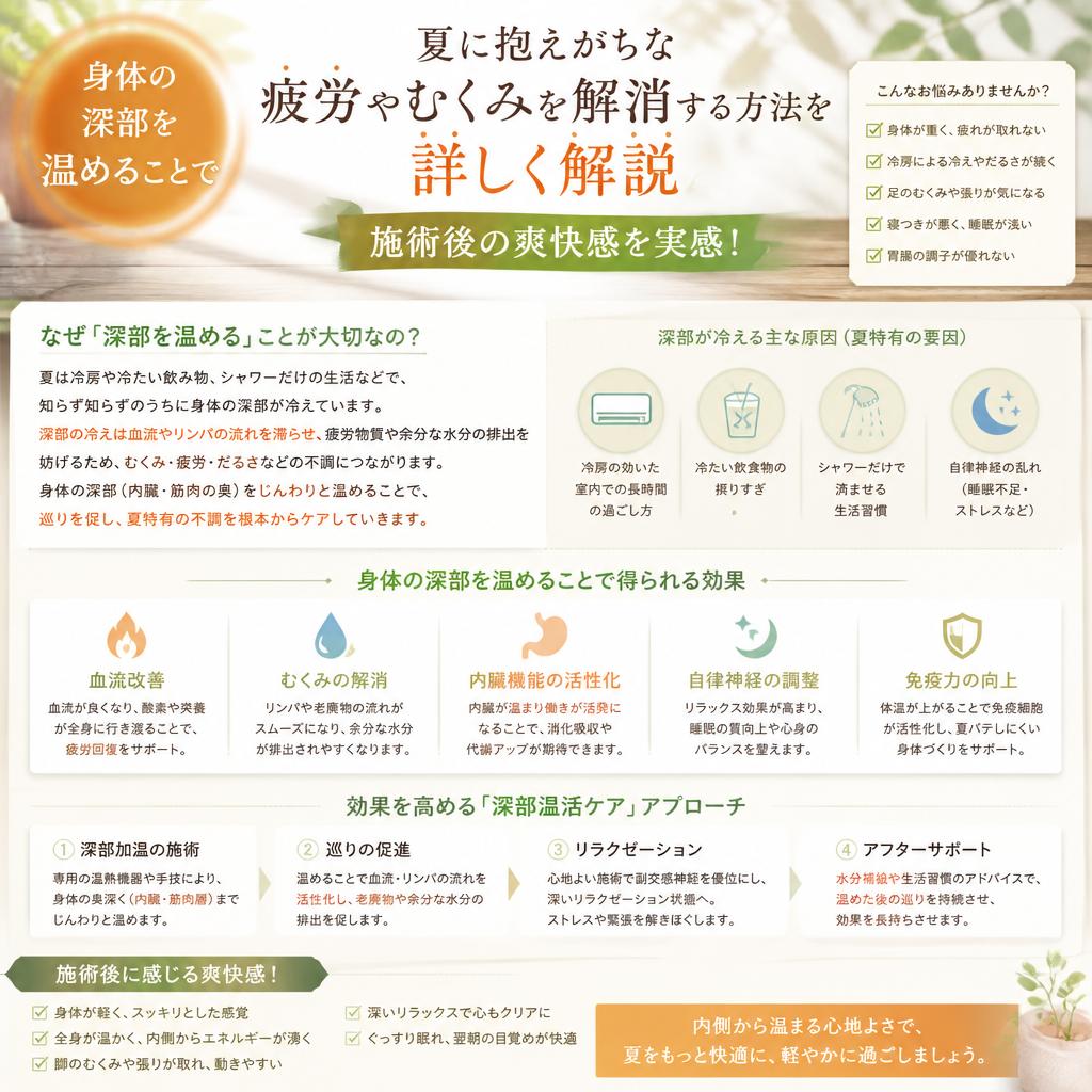 疲れた夏の身体を元気にする施術
