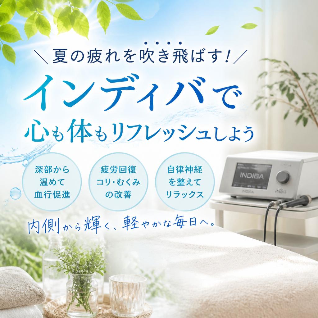 夏の疲れを吹き飛ばす！インディバで心も体もリフレッシュしよう