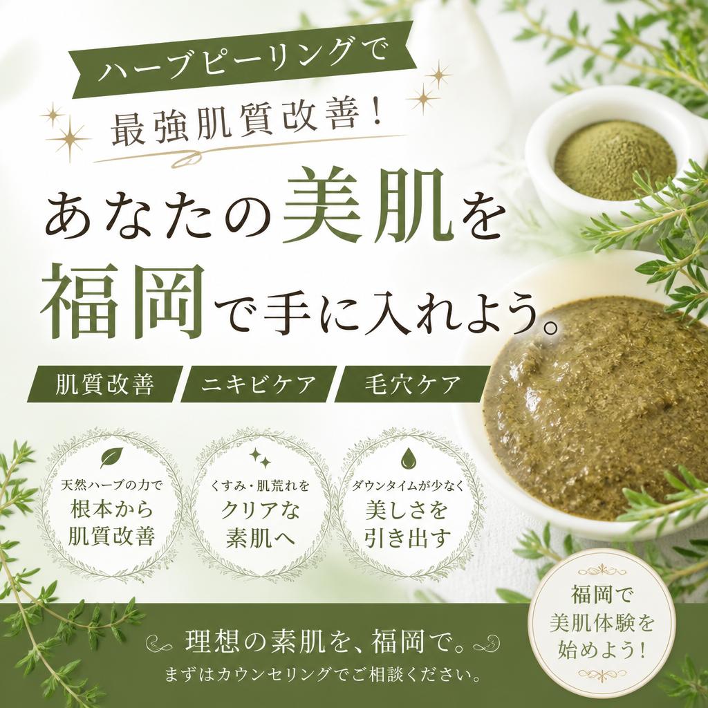 ハーブピーリングで最強肌質改善！あなたの美肌を福岡で手に入れよう。